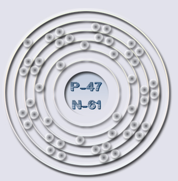 The Silver Atom - 5 Energy Levels - 47 Electrons/Protons